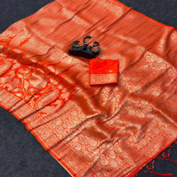 Premium Meenakari Jacquard Woven Saree with Blouse